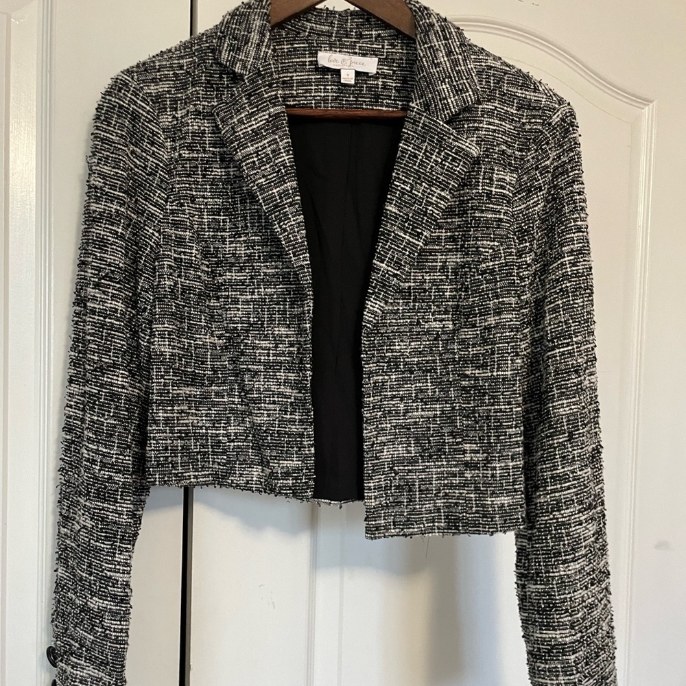 Women's Black and White Blazer